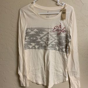 American eagle long sleeve shirt / cream / medium